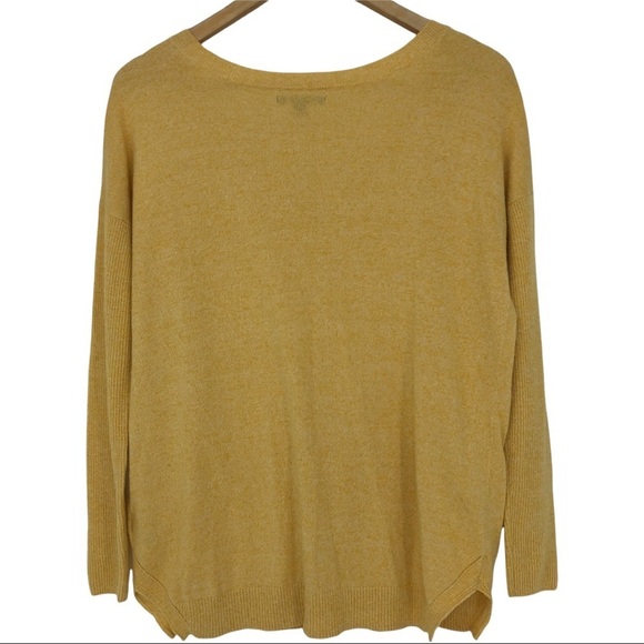 AEO mustard yellow v-neck long high low sweater, S - Picture 2 of 11